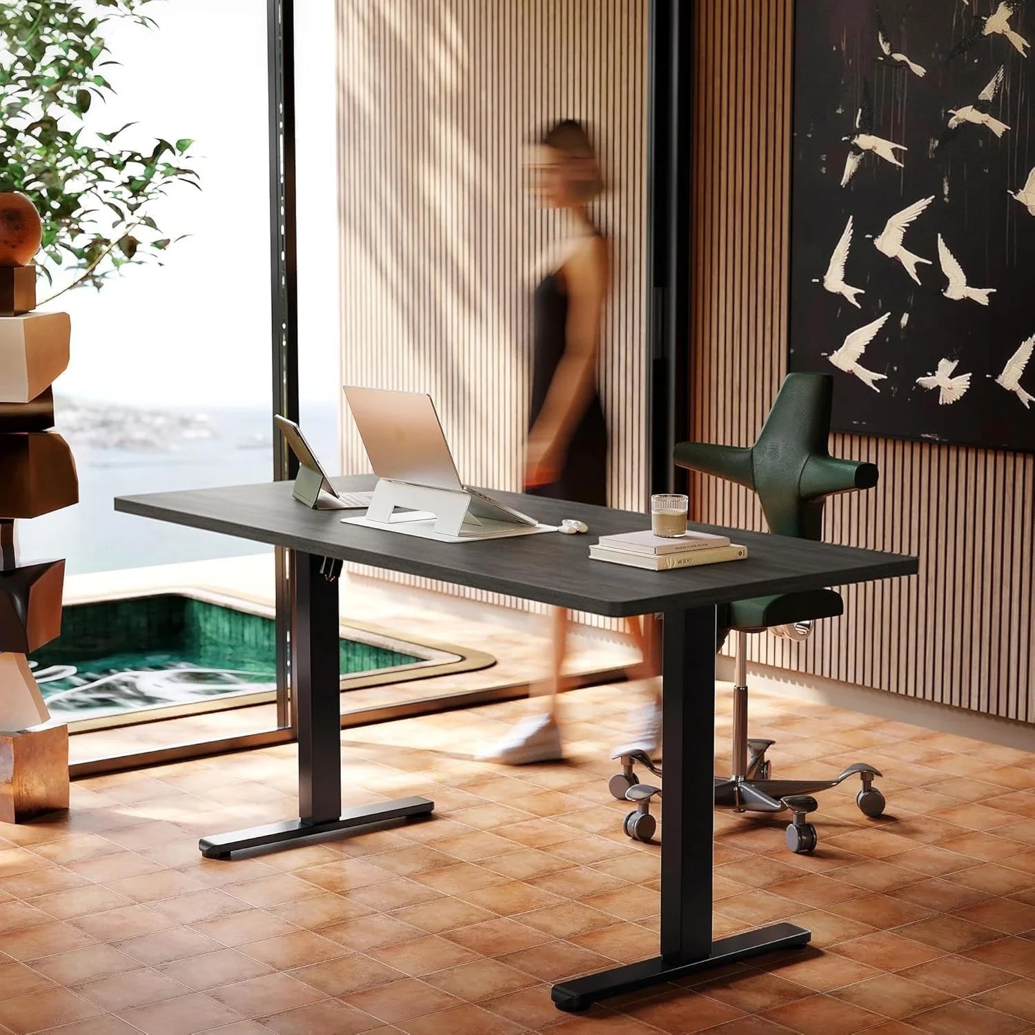 Lumi Discount HUANUO 32 Small Electric Standing Desk Adjustable Height, 4 Memory Height Settings - Image 8