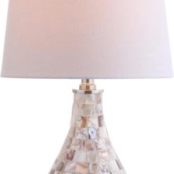 Discount JONATHAN Y 20.5 Seashell Coastal Mini LED Table Lamp for Living Room Office, Bulb Included