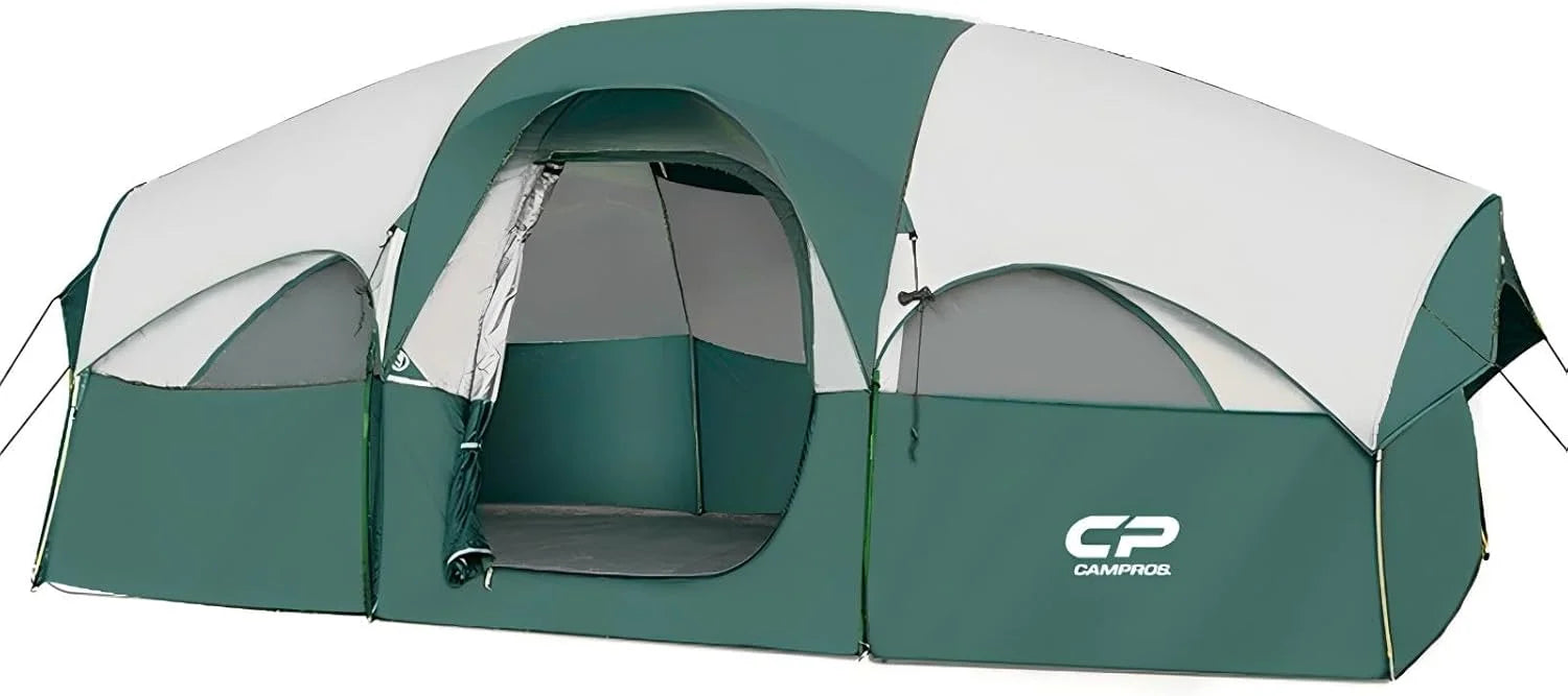 Lumi Discount CAMPROS CP Tent 8 Person Camping Tents, Weather Resistant Family Tent, 5 Large Mesh Windows