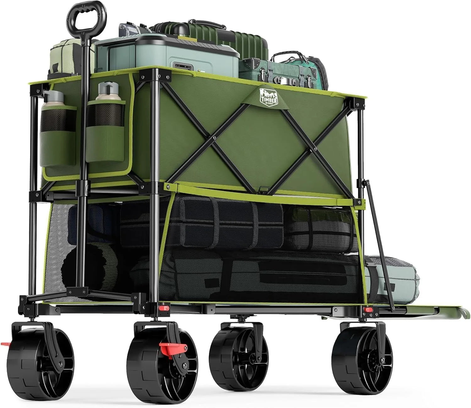 Discount TIMBER RIDGE 400L Folding Double Decker Wagon with Brakes, 54 Extra Long - Image 3