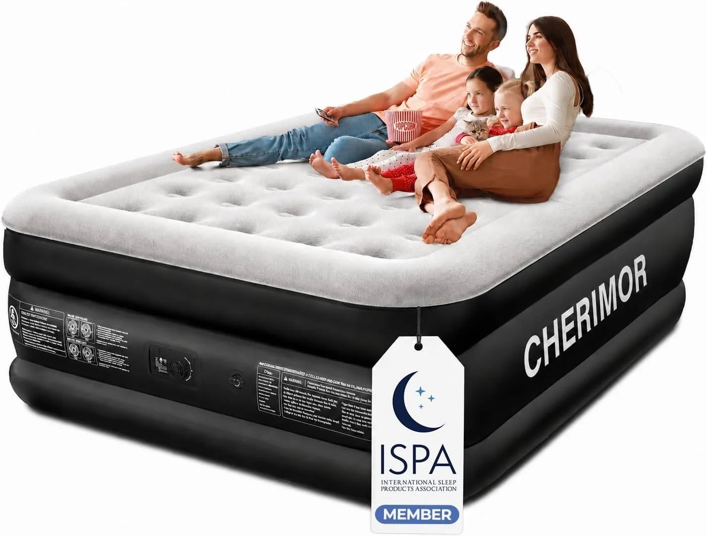 Lumi Discount CHERIMOR Queen Air Mattress with Built-in Pump, 18 Raised Comfort, 48Hr Leak-Proof Test, Supports 800 lbs - Image 2