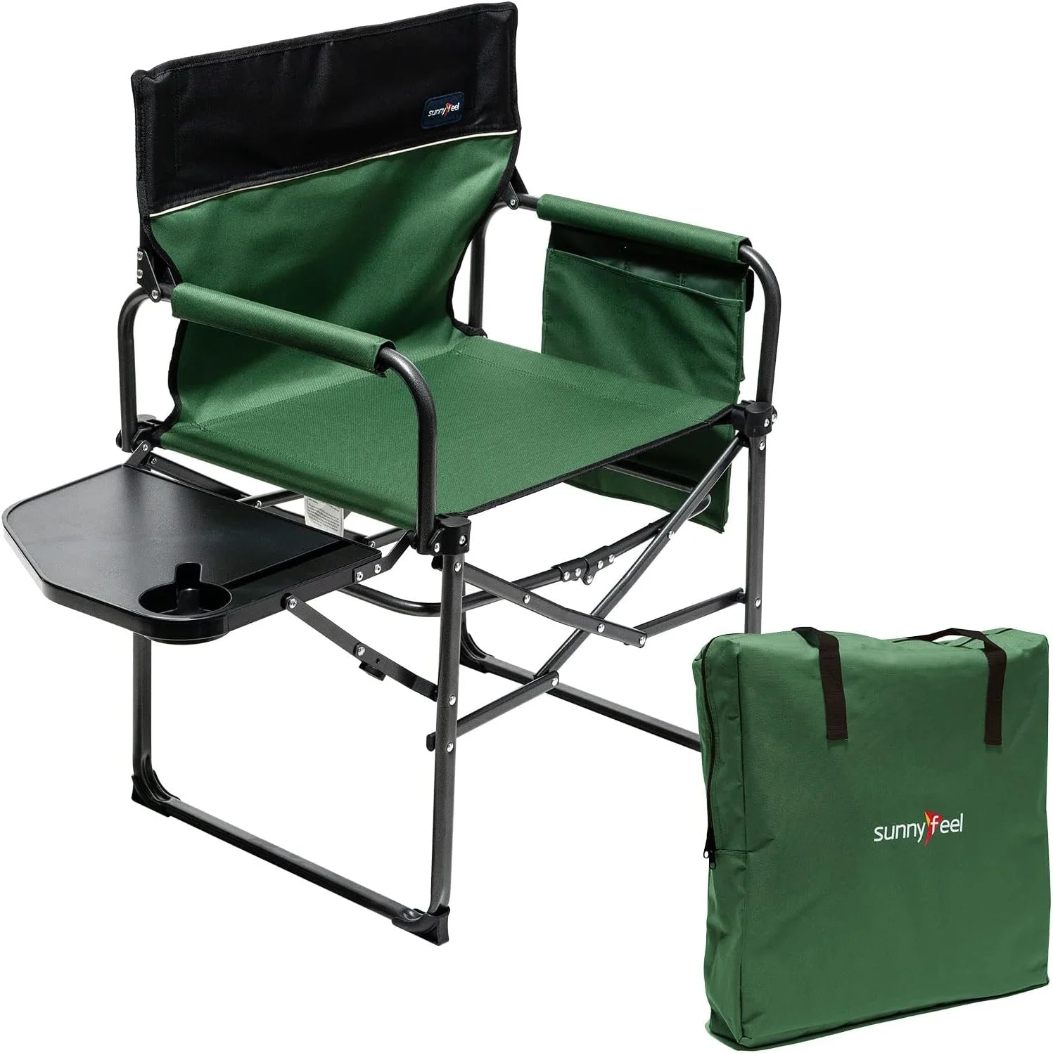 Lumi Discount SUNNYFEEL Camping Directors Chair, Heavy Duty, Oversized Portable Folding Chair with Side Table - Image 23