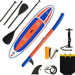 Alternative view of Discount Inflatable Stand Up Paddle Board with SUP Accessories and Backpack Paddle Boards for Adults. Non-Slip Deck