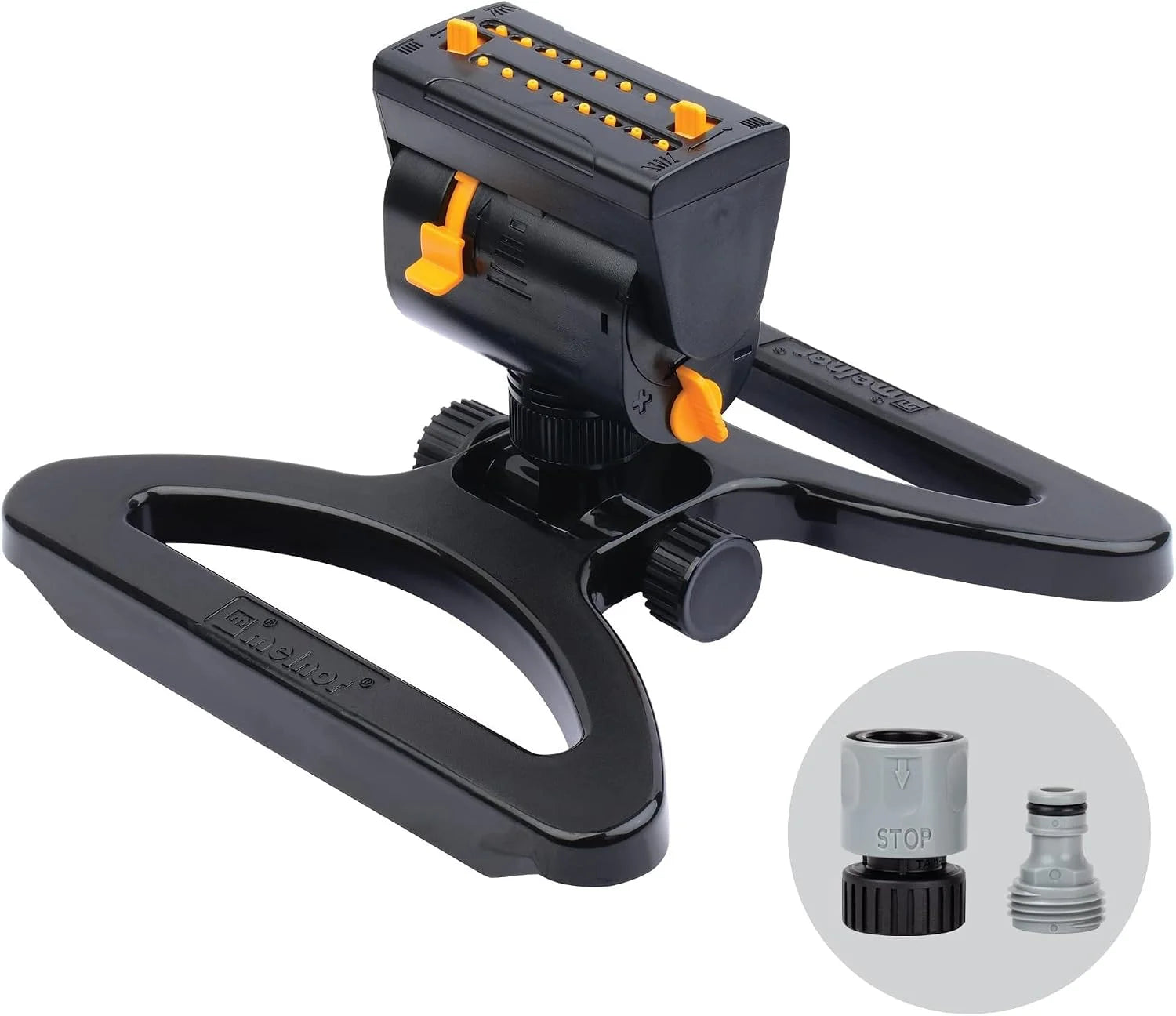 Lumi Discount Melnor 65178AMZ MiniMax Turbo Oscillating Sprinkler on Tripod, 4000 sq. ft., 4-Way Adjustable