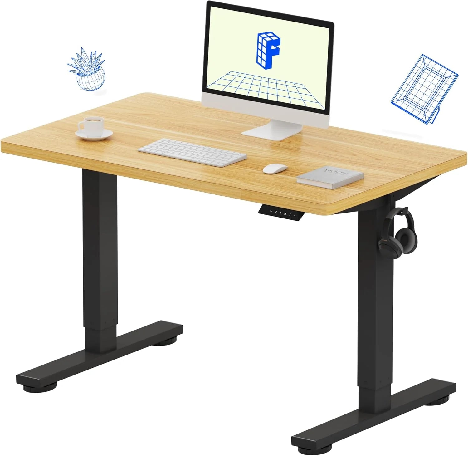 Lumi Discount FLEXISPOT EN1 One-Piece Standing Desk, Electric Adjustable with 4 Memory Presets, 176 LBS Capacity, 48x24 Black - Image 45