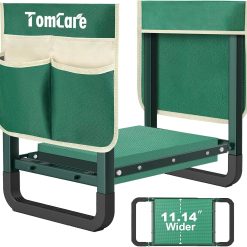 Discount TomCare Garden Kneeler and Seat 11.12" Wider Larger Soft Kneeling Pad Garden Bench with 2 Large Tool Pouches Heavy Duty