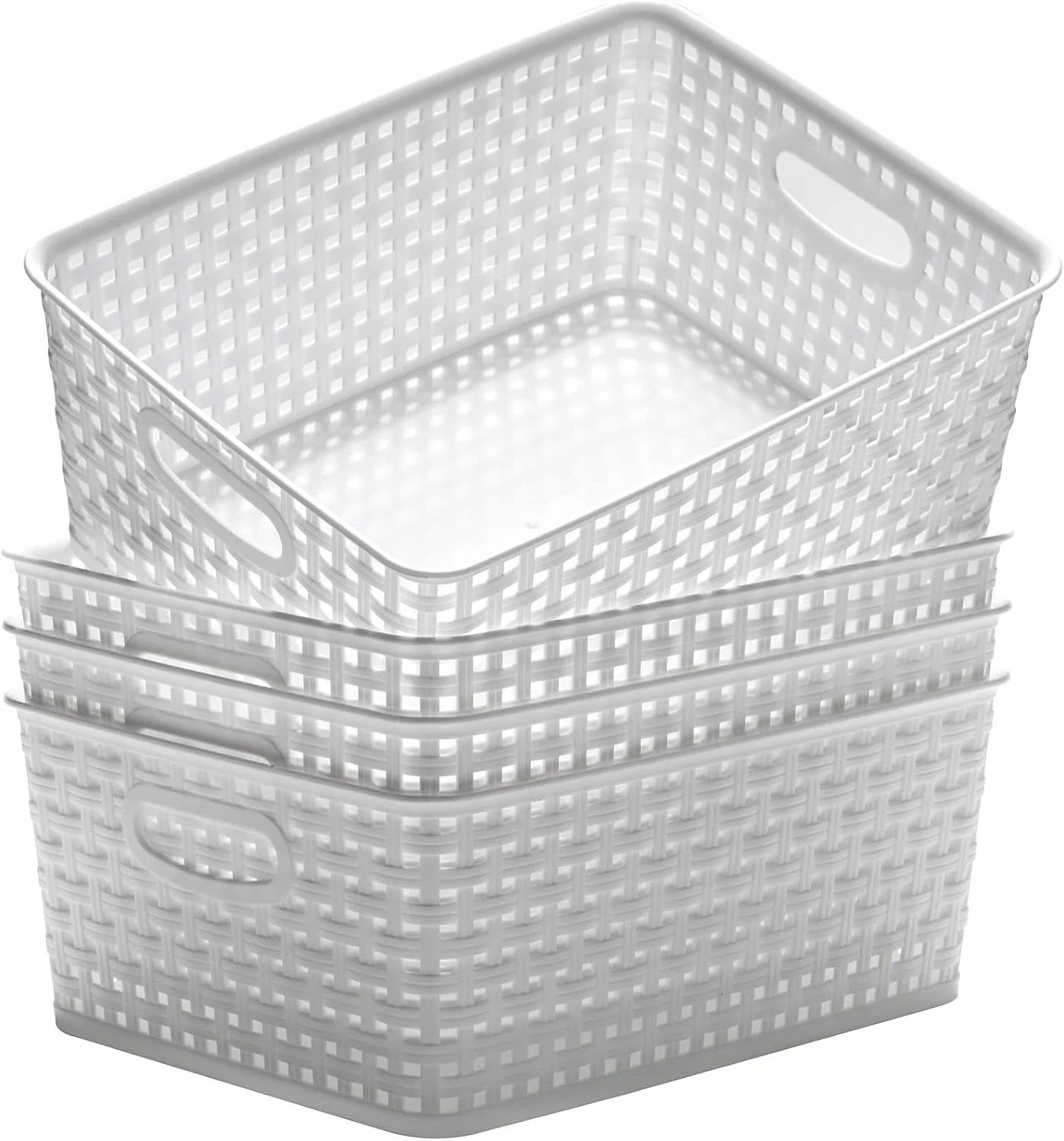Discount Storage Baskets, 11.4X8.9X4.7, Pack of 4 (White)