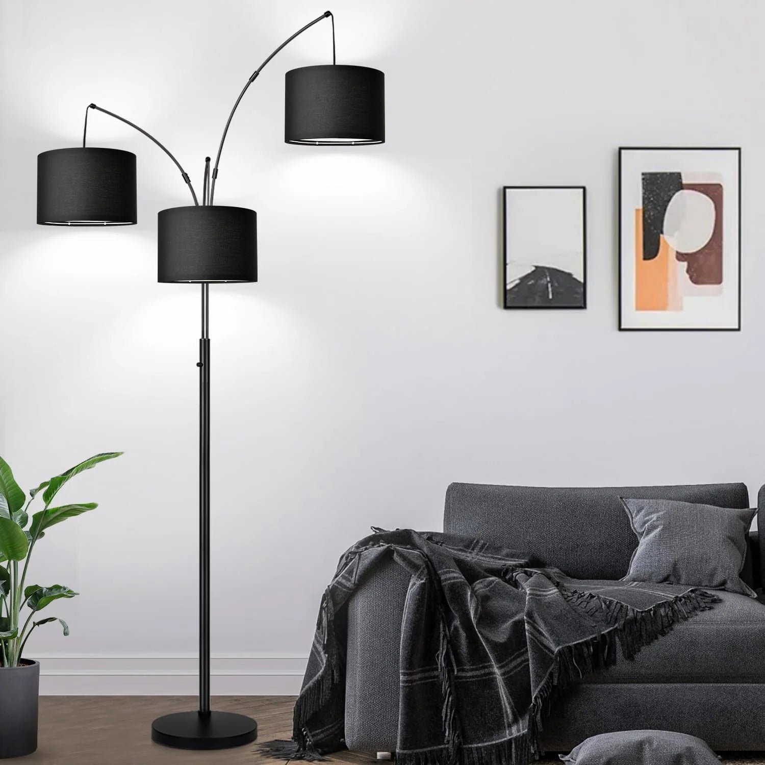 Discount Nintiue 80-in 3-Light Dimmable Arc Floor Lamp, 3000LM - Image 6