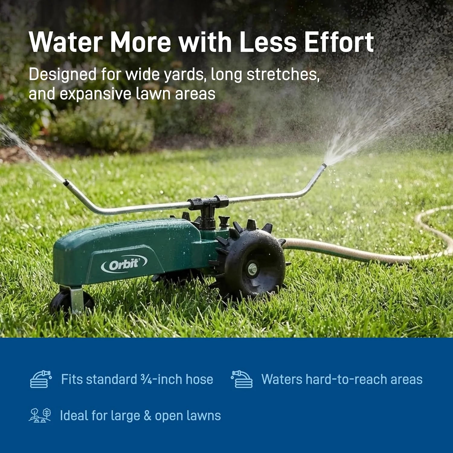 Lumi Discount Orbit Traveling Tractor Water Sprinkler, Self-Propelled Traveling Sprinkler for Wide Lawn Coverage - Image 9