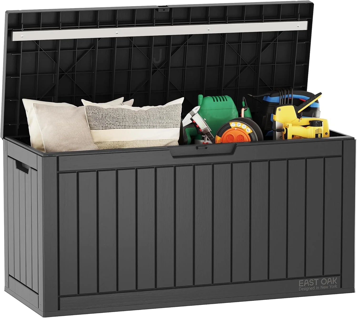 Lumi Discount OAK Outdoor Storage Box, 31 Gallon Deck Box Indoor and Outdoor Use, Waterproof Resin Storage Bin for Package Delivery - Image 10
