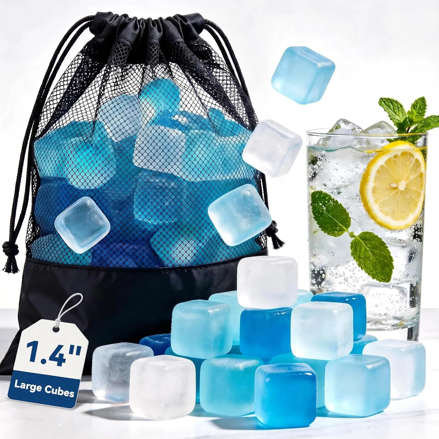 Discount SHENGQIPC Reusable Ice Cubes for Camping, 360 Pack, 12 lbs, Large Pack for Drinks - Image 4