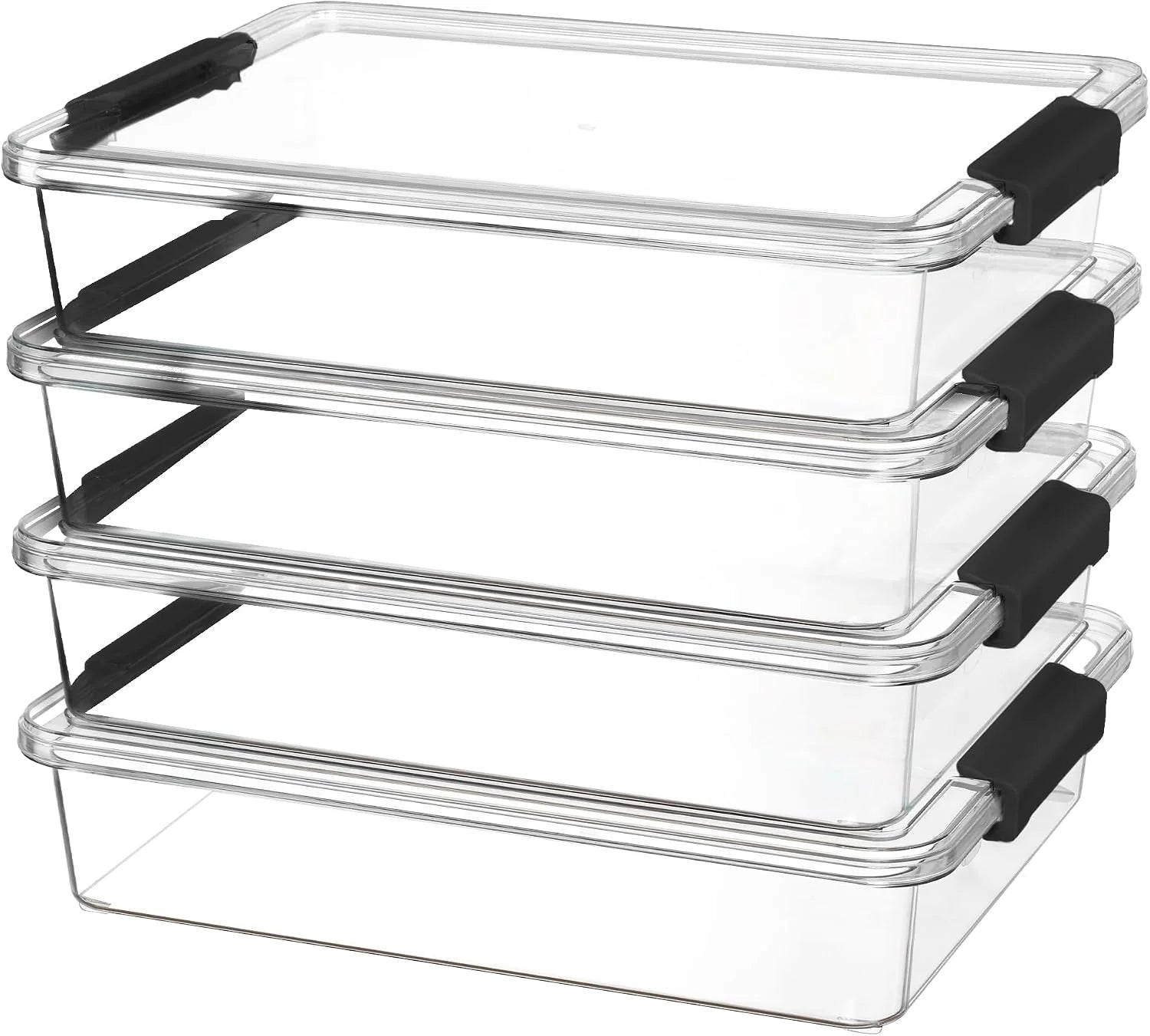 Discount 4 Pack 6 Qt Plastic Storage Bins with Lids, Clear Sensory Bins, Stackable Containers for Organizing School - Image 14