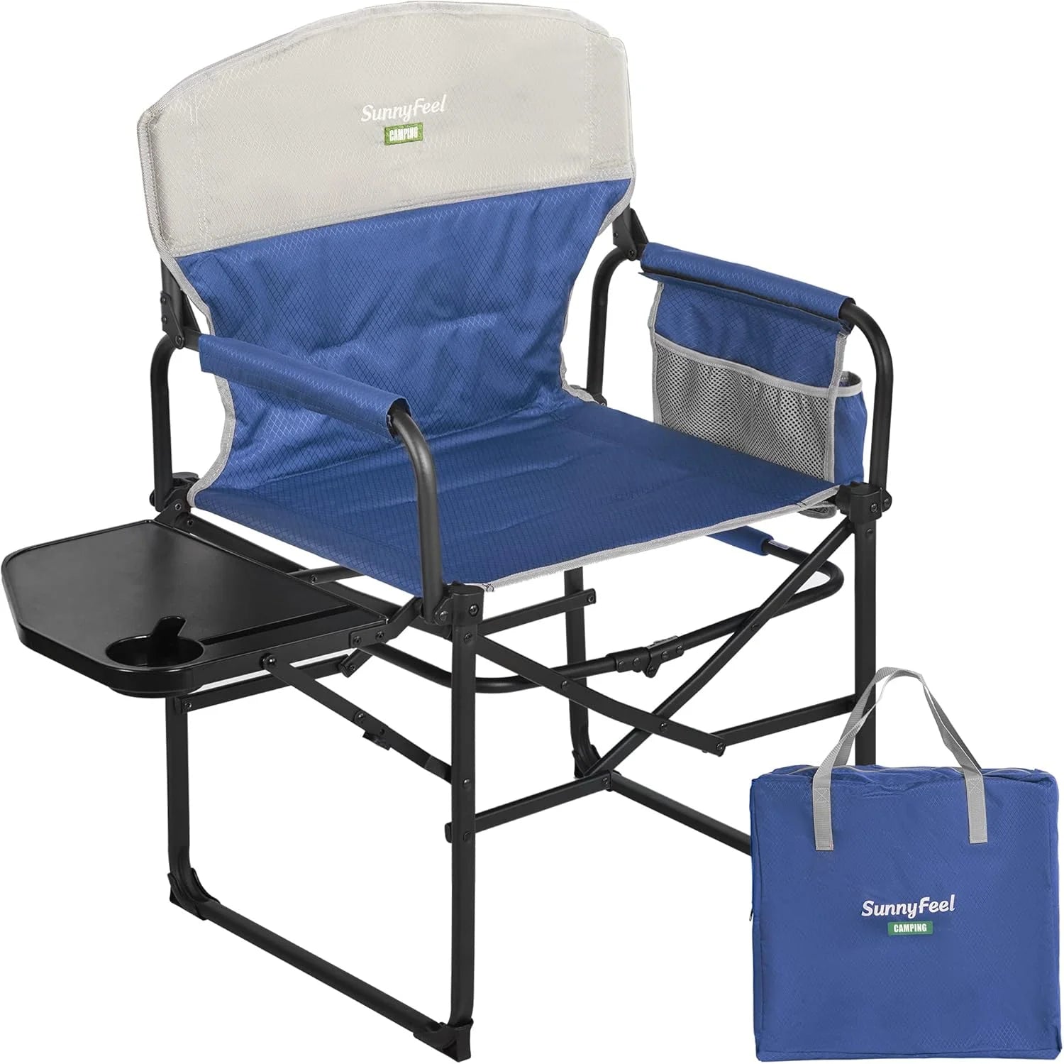Lumi Discount SUNNYFEEL Camping Directors Chair, Heavy Duty, Oversized Portable Folding Chair with Side Table - Image 21