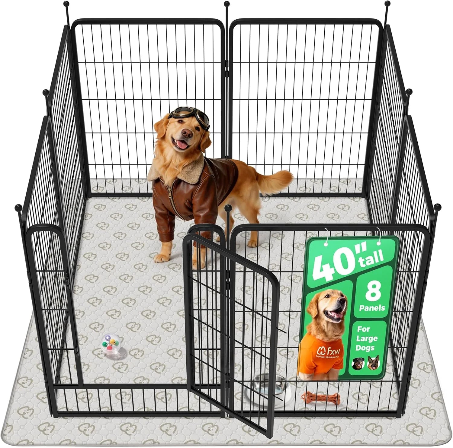 Discount Rollick Dog Playpen, Indoor, 24 H, 8 Panels - Image 75