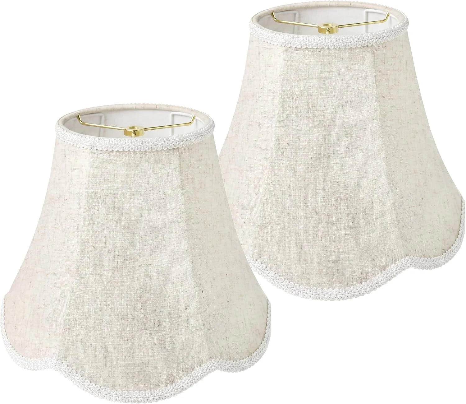 Lumi Discount Beige Scalloped Lamp Shades Set of 2