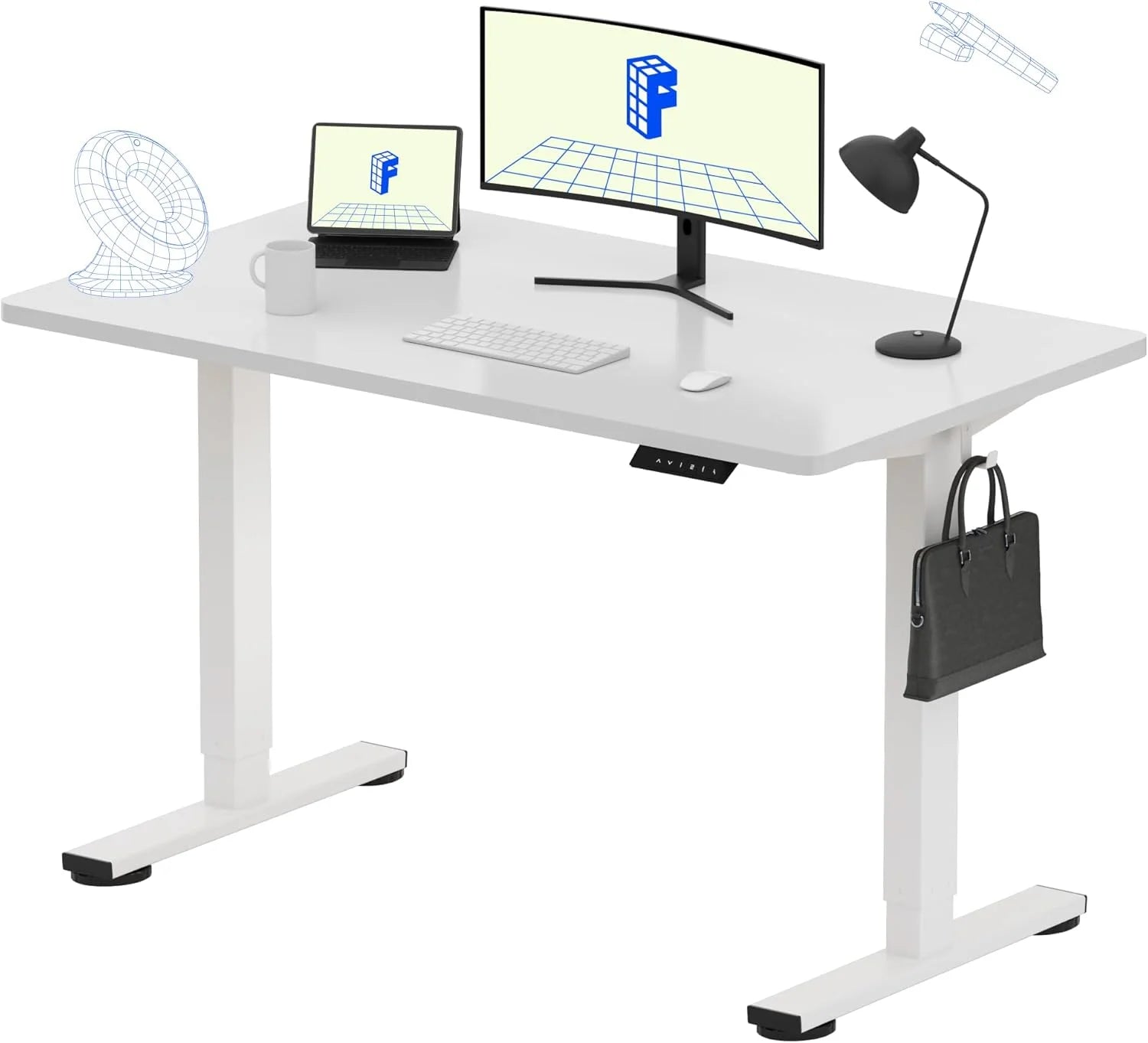 Lumi Discount FLEXISPOT EN1 One-Piece Standing Desk, Electric Adjustable with 4 Memory Presets, 176 LBS Capacity, 48x24 Black - Image 24