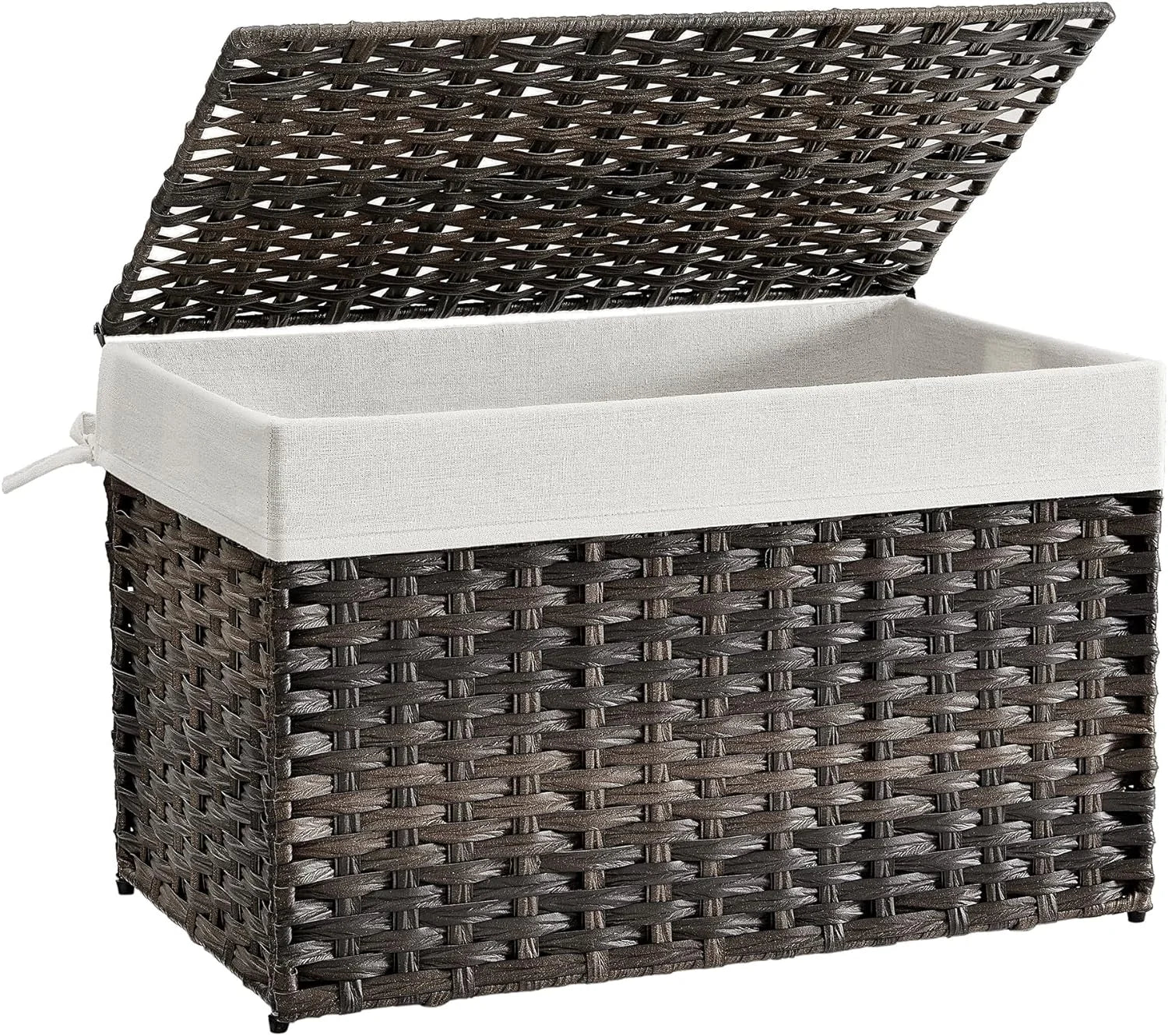 Discount Storage Basket with Lid, 9.2 Gallon (35L), Foldable, Blanket Storage Bin with Handles