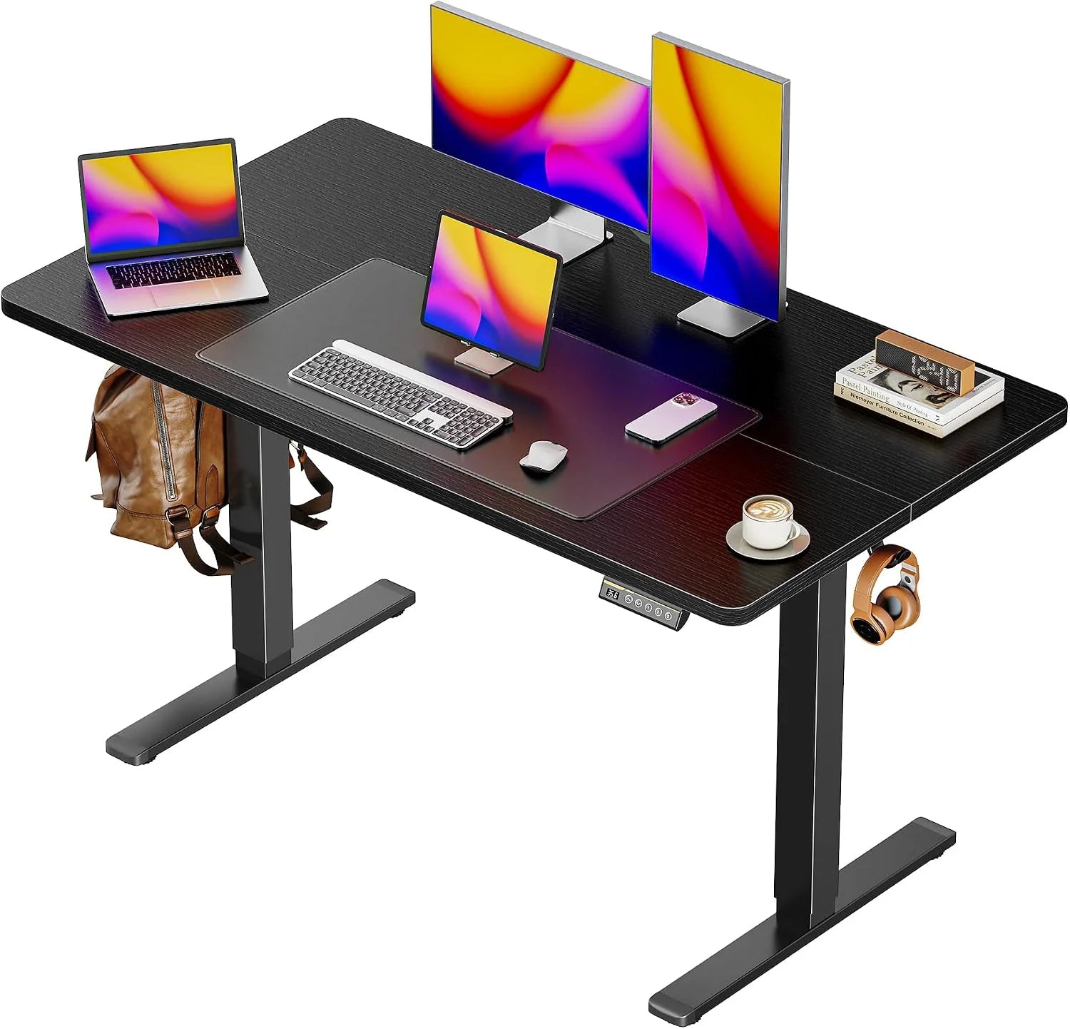 Discount 55 x 28 Large Electric Standing Desk, Height Adjustable Computer Desk, 27.6 Deep Desktop - Image 8