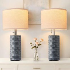 Alternative view of Discount Reaketon 20.5 Modern Ceramic Table Lamps for Bedroom Set of 2, Farmhouse Table Lamp for Living Room Office Dorm