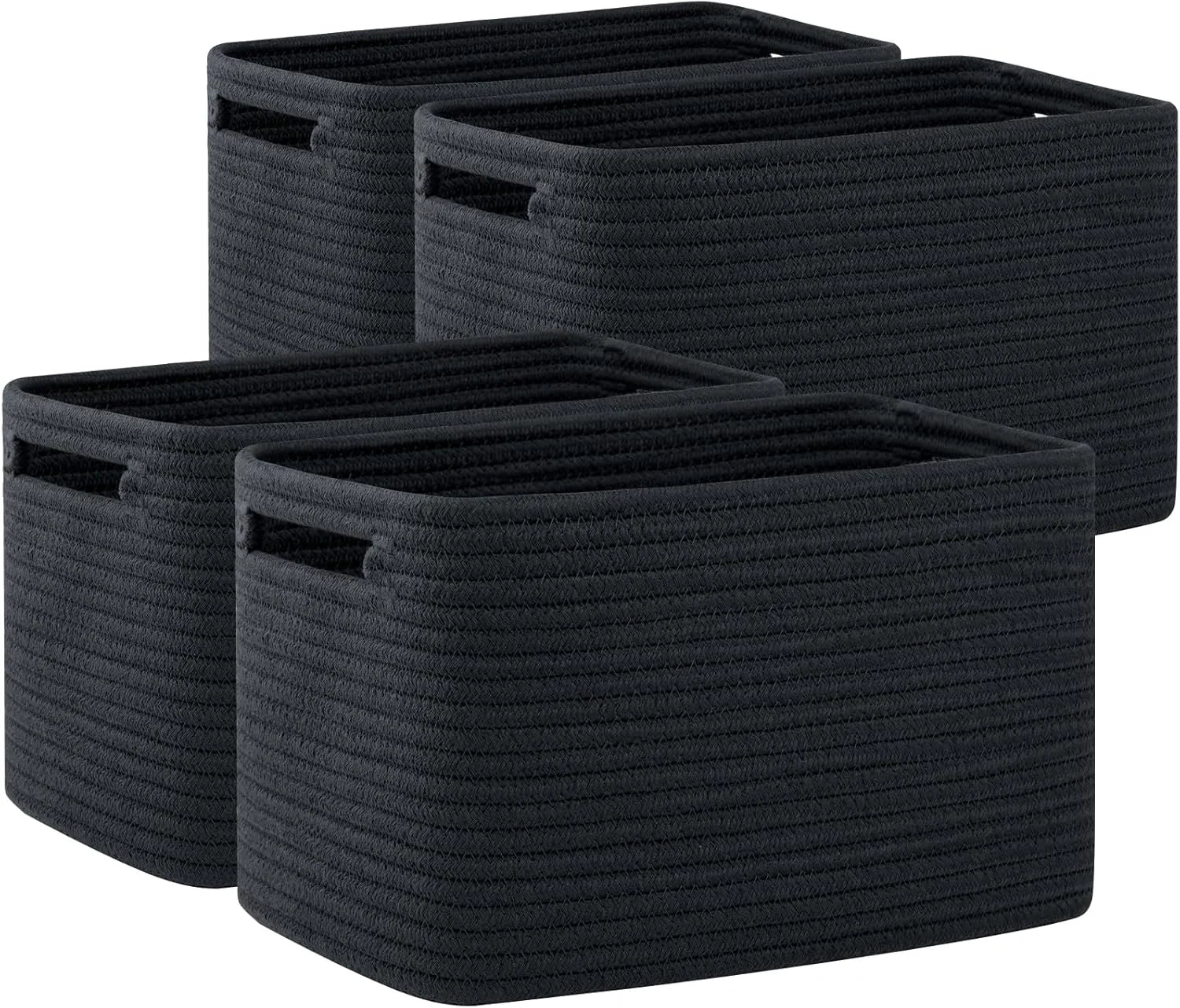 Discount 4 Pack Storage Baskets for Organizing, Cube Storage Bins for Shelves, Rectangle Storage Baskets With Handles - Image 11
