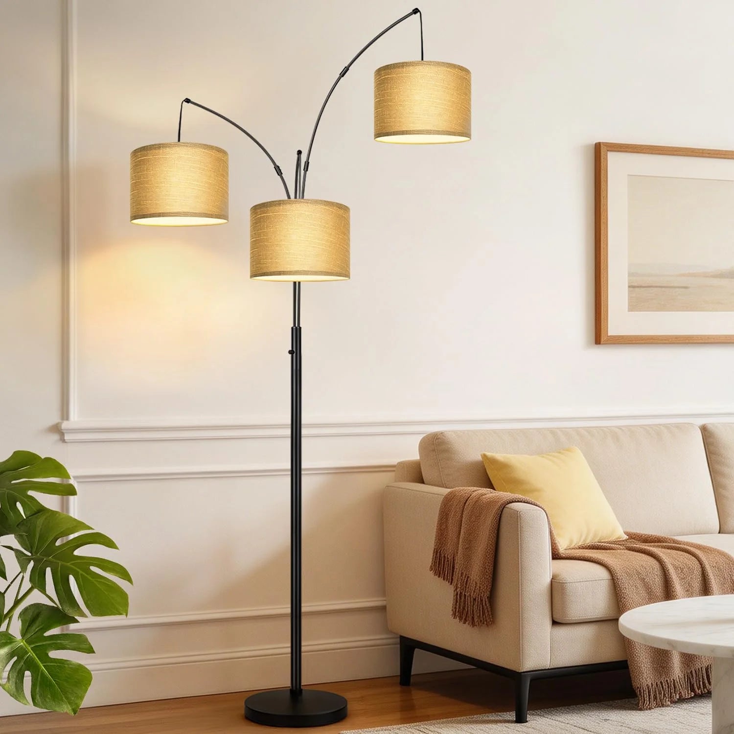 Discount Nintiue 80-in 3-Light Dimmable Arc Floor Lamp, 3000LM - Image 7
