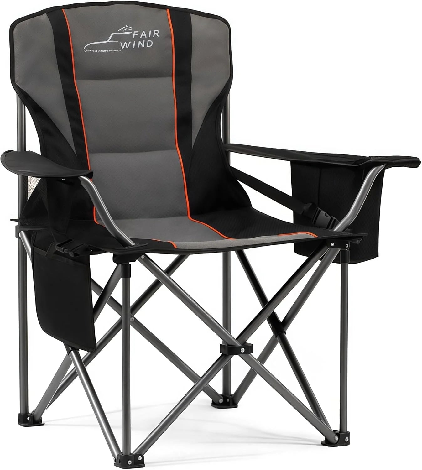 Lumi Discount FAIR WIND 2 Pack Fully Padded Oversized Camping Chair Heavy Duty Lawn Chair Set with Adjustable Lumbar Support - Image 5