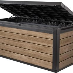 Lumi Discount Premium Everwood 30 Gal Outdoor Storage Box and Patio Side Table