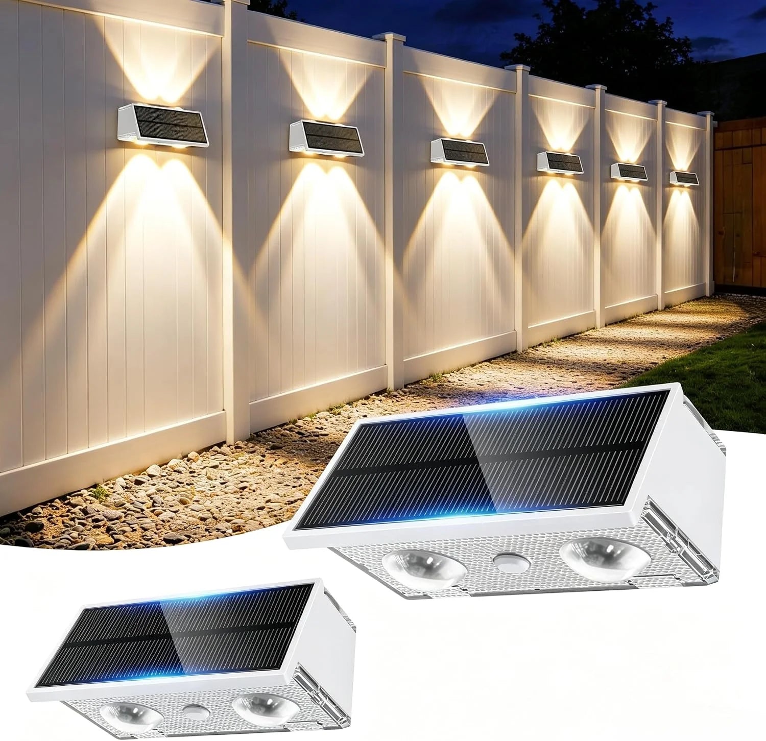Lumi Discount Toeuie Solar Fence Lights Outdoor, 10 Pack 100LM Fence Lights Solar Powered Waterproof, 9 Color Modes - Image 10