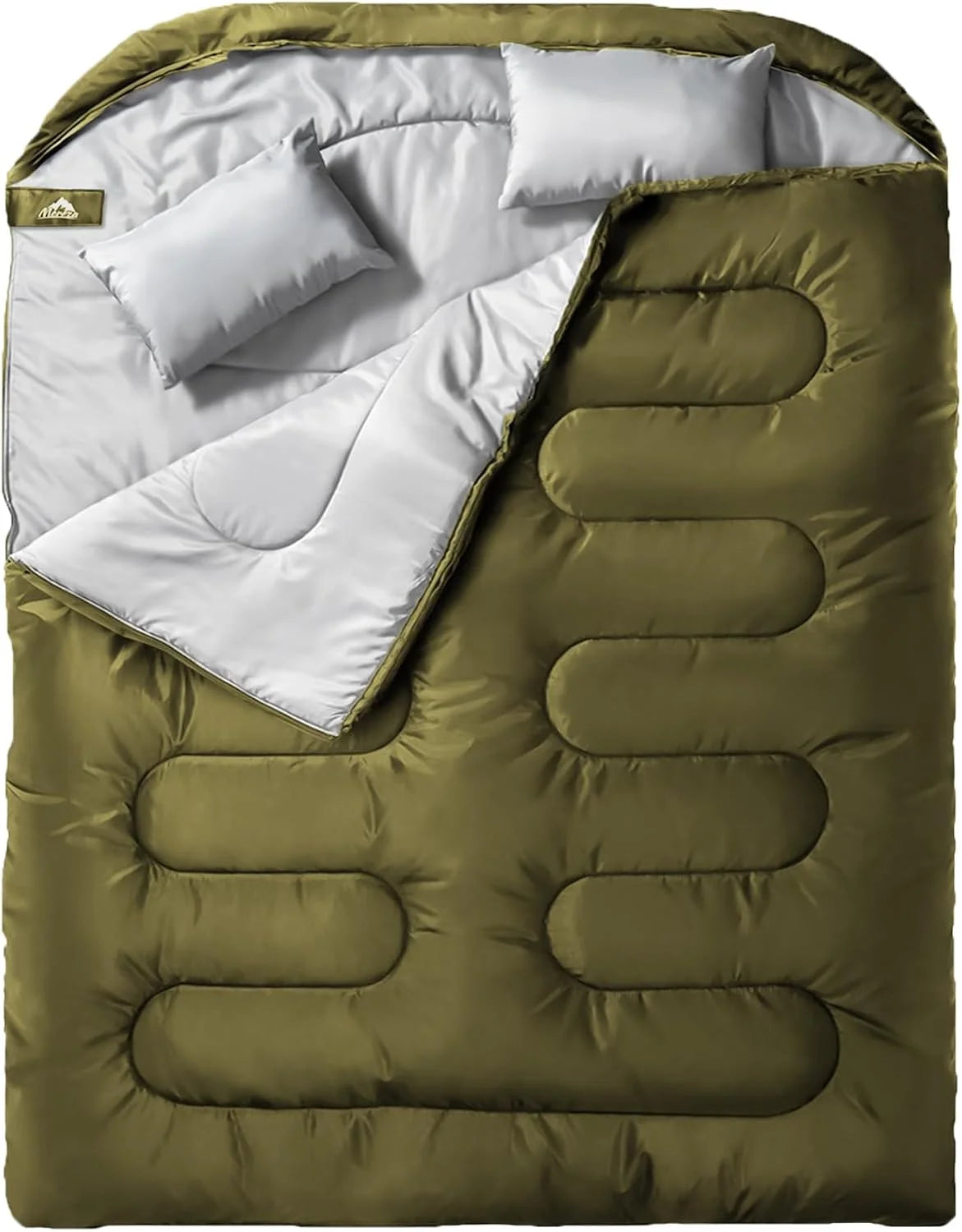 Discount MEREZA Double Sleeping Bag for Adults Mens with Pillow, XL Queen Size Two Person Sleeping Bag for All Season Camping - Image 6