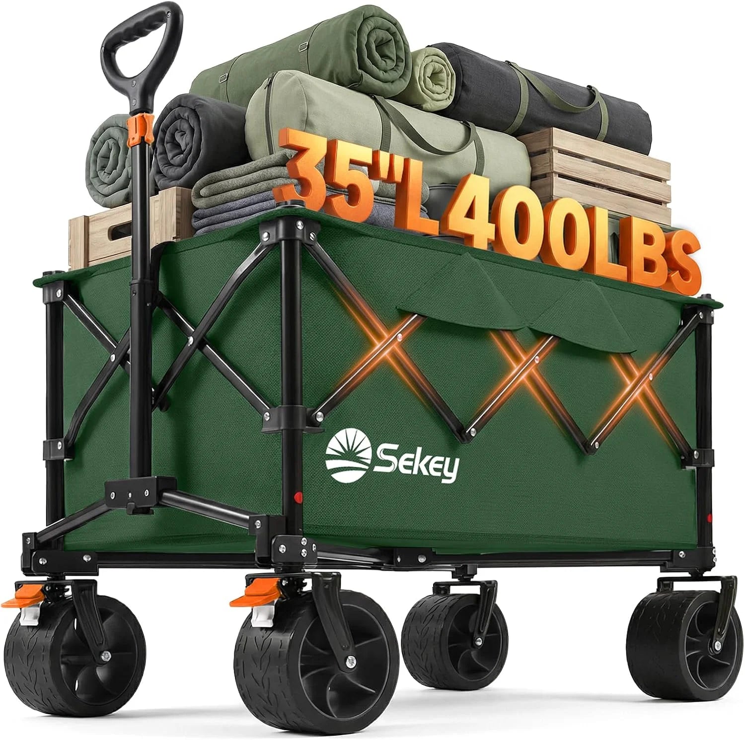 Lumi Discount 250L Wagons Carts Foldable with Big All-Terrian Beach Wheels, Collapsible Heavy Duty Wagon, Extra Large Folding Wagon