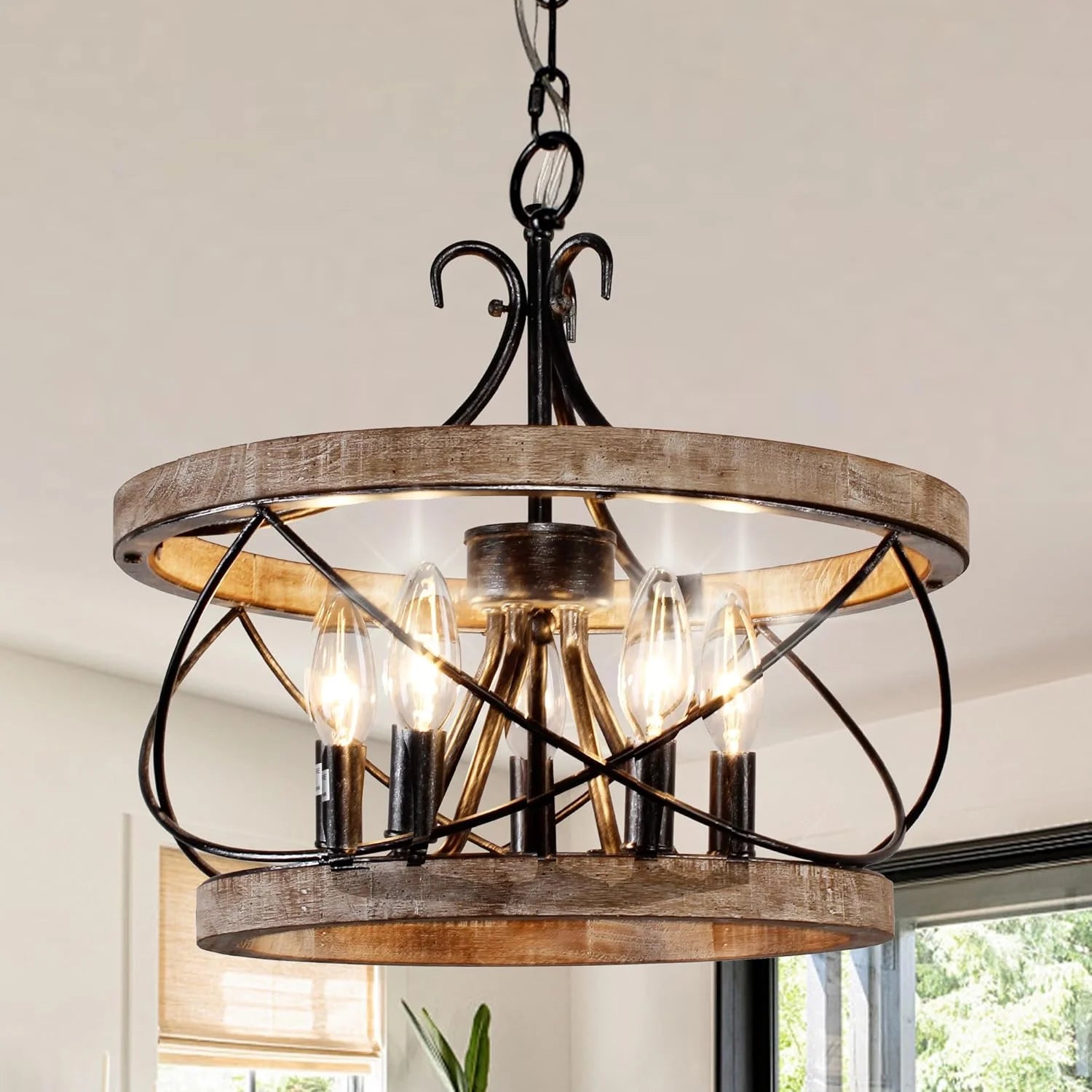 Discount Wood Chandelier Light Fixture