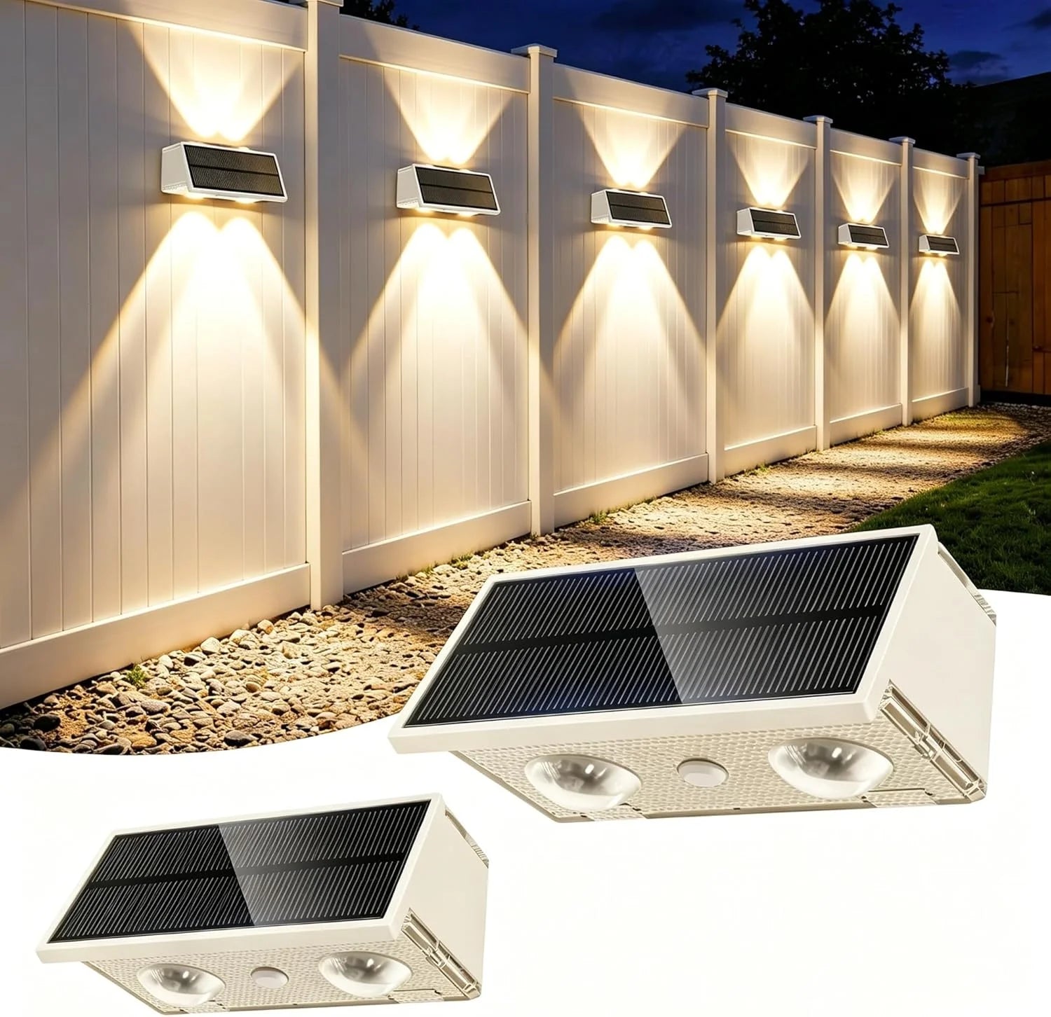 Lumi Discount Toeuie Solar Fence Lights Outdoor, 10 Pack 100LM Fence Lights Solar Powered Waterproof, 9 Color Modes - Image 2
