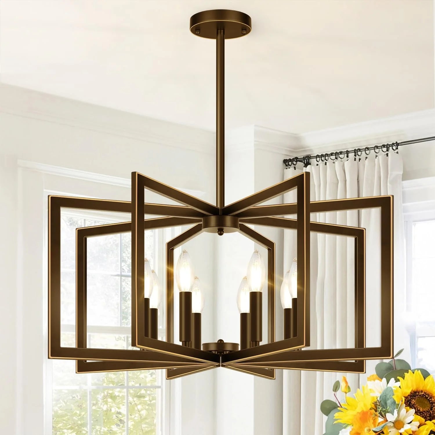 Discount 25-61 Height Adjustable Modern Matte Black Chandelier for Dining Room - Image 7