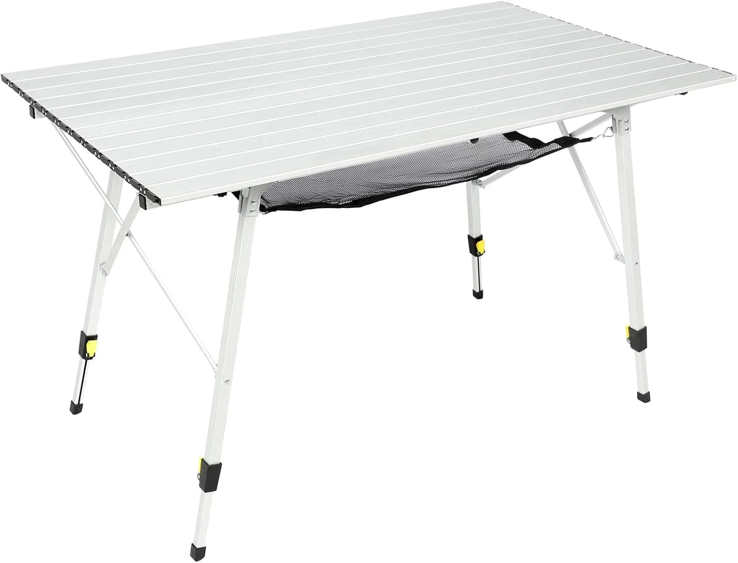 Lumi Discount Outdoor Folding Portable Picnic Camping Table with Adjustable Height Aluminum Roll Up Table Top Mesh Layer - Image 5