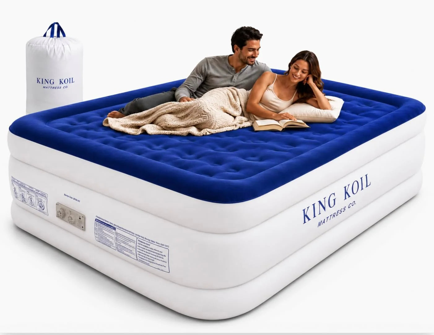 Discount King Koil 20 Queen Air Mattress with Built-in High-Speed Pump, CNN Underscored Top Pick, Inflates in 2 Minutes