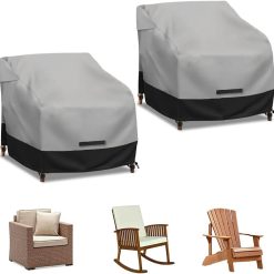 Discount zenicham Patio Swivel Chair Cover Waterproof 2 Pack, 600D Heavy Duty Outdoor Furniture Covers for Universal Lawn/Deck/Garden/Backyard Fits up 36