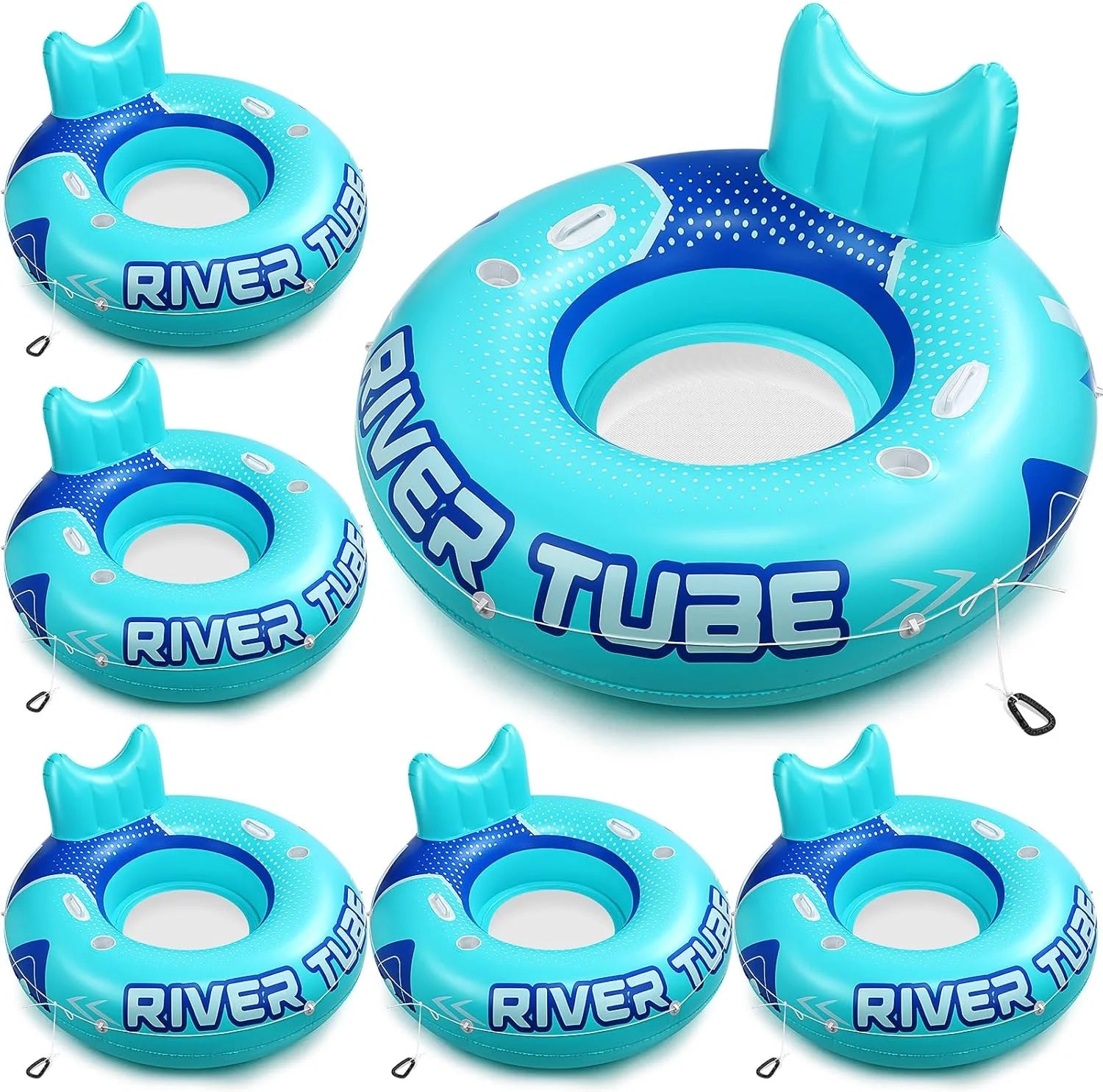 Discount Glimin 2 Pcs Green Blue 53 Heavy Duty River Tube Float Inflatable Pool Floating Tube for Adult Large River Raft Water - Image 9
