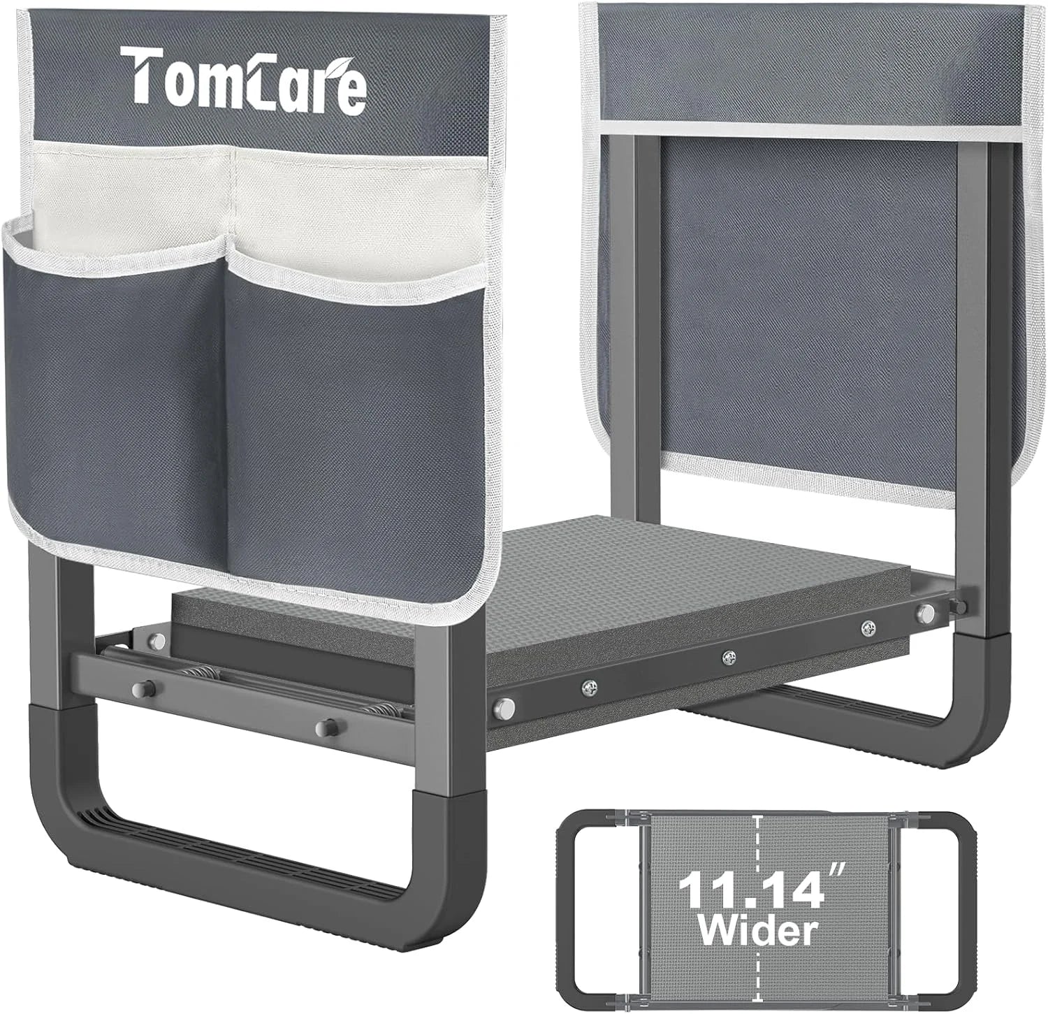 Discount TomCare Garden Kneeler and Seat 11.12" Wider Larger Soft Kneeling Pad Garden Bench with 2 Large Tool Pouches Heavy Duty - Image 2