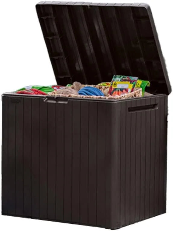 Discount Keter City 30 Gal Outdoor Storage Box and Patio Side Table