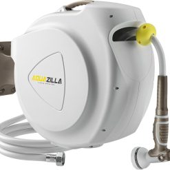 Alternative view of Lumi Discount Garden Hose Reel, 5/8 in 100+6 ft, Heavy Duty Wall Mounted Water Hose Reel, 180° Swivel Bracket