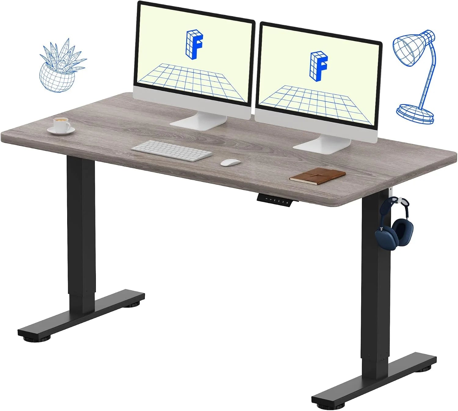 Lumi Discount FLEXISPOT EN1 One-Piece Standing Desk, Electric Adjustable with 4 Memory Presets, 176 LBS Capacity, 48x24 Black - Image 36