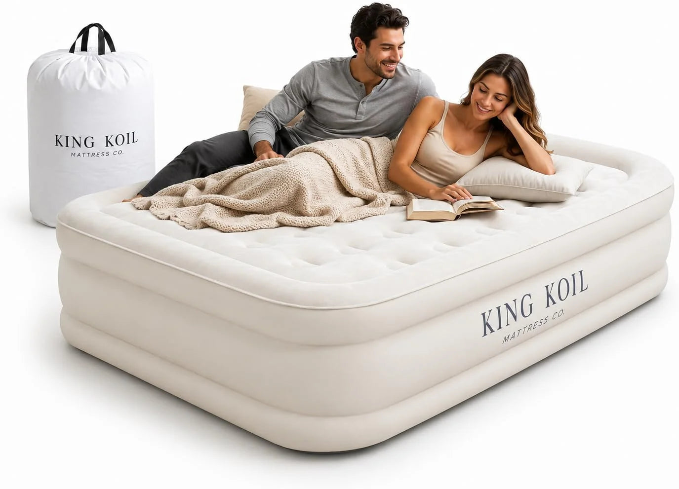 Discount King Koil 20 Queen Air Mattress with Built-in High-Speed Pump, CNN Underscored Top Pick, Inflates in 2 Minutes - Image 2