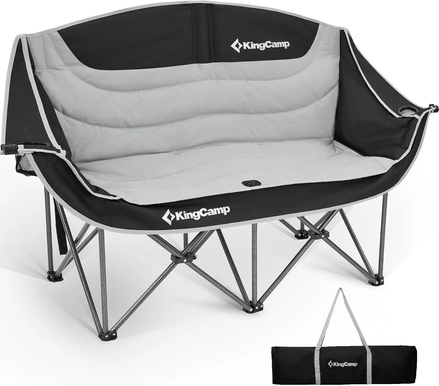 Discount Double Camping Chair, Oversized Heavy Duty 660lbs Loveseat for Adults Portable Folding XL 2 Person Couch Padded - Image 5