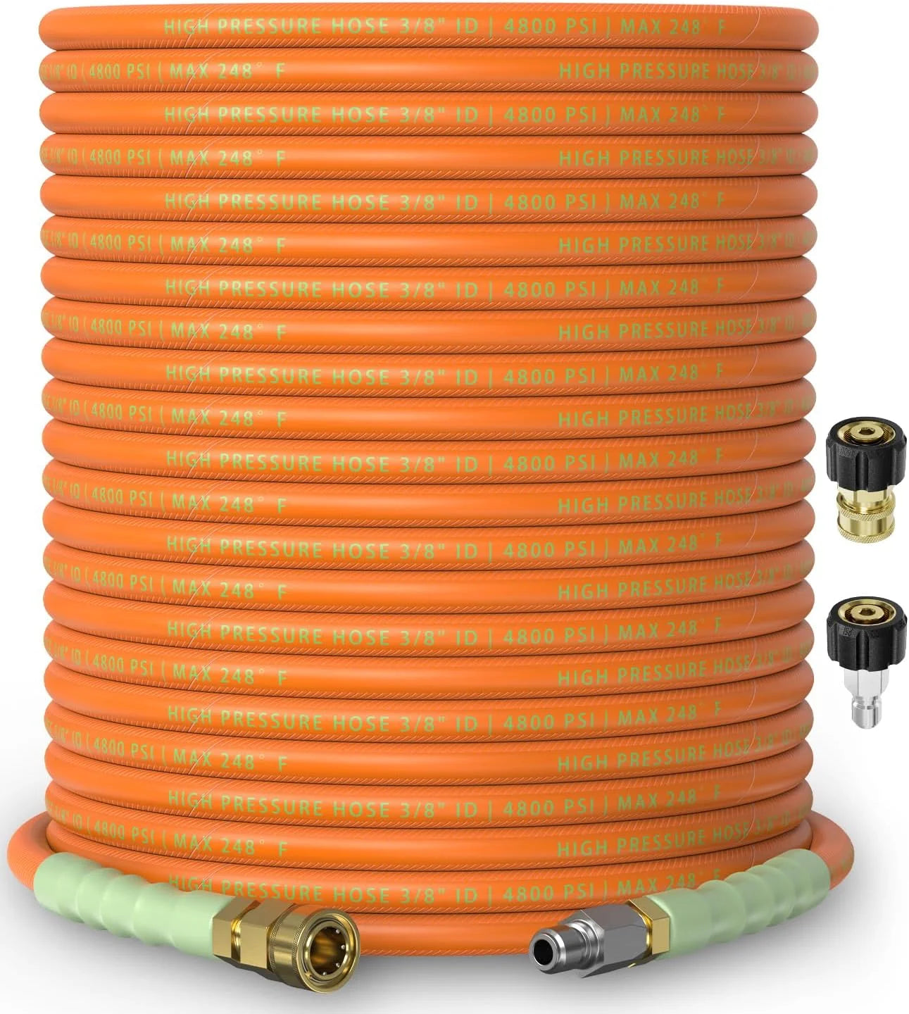Lumi Discount 3/8 ID Pressure Washer Hose 50 ft, 4800 PSI Steel-Braided & Durable, Power Washer Hose with Swivel Quick