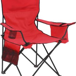 Lumi Discount Coleman Portable Camping Chair with 4-Can Cooler, Cushioned Seat & Back with Side Pockets & Cup Holder