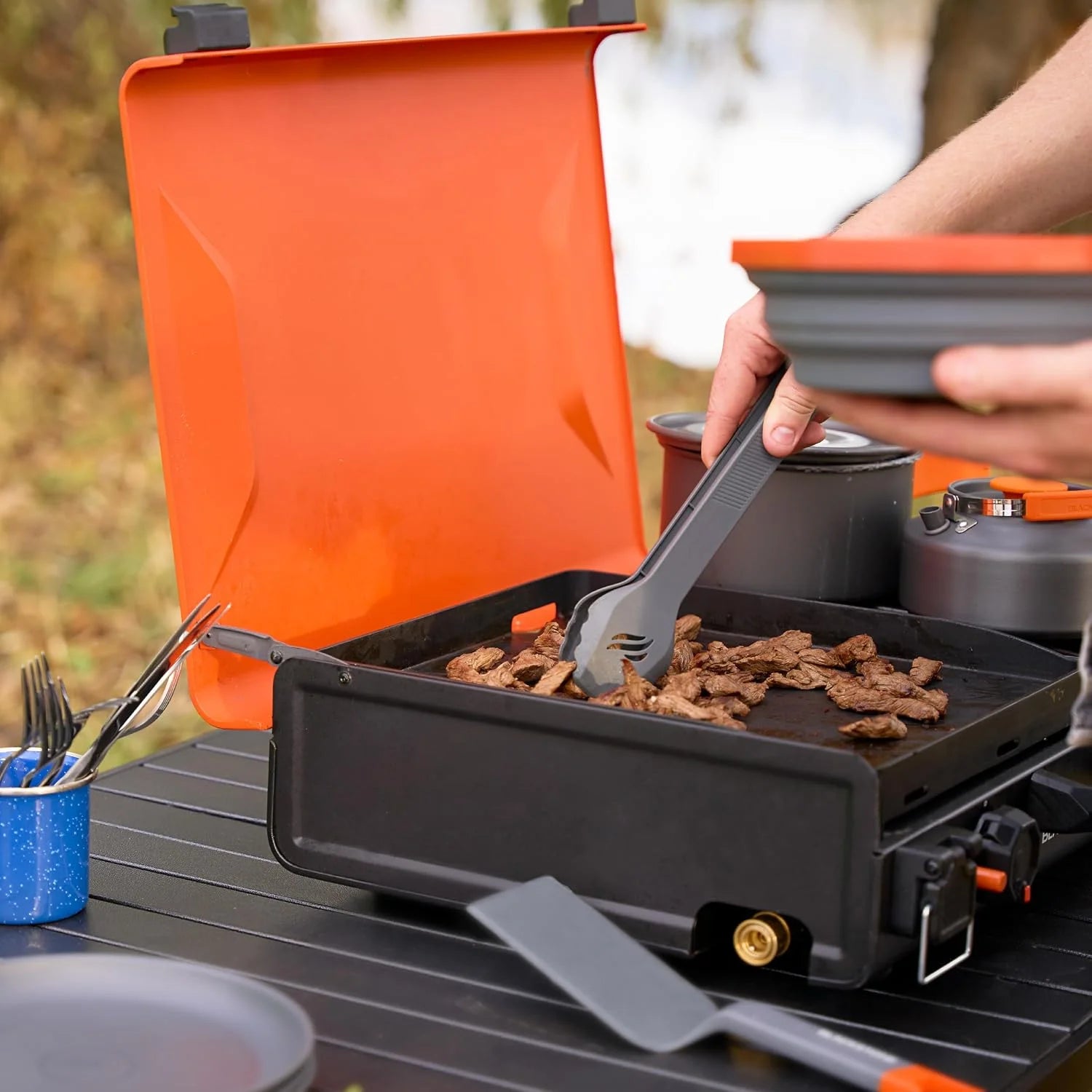 Discount 2364 12 x 14 Camping Griddle with Side Burner - Image 5