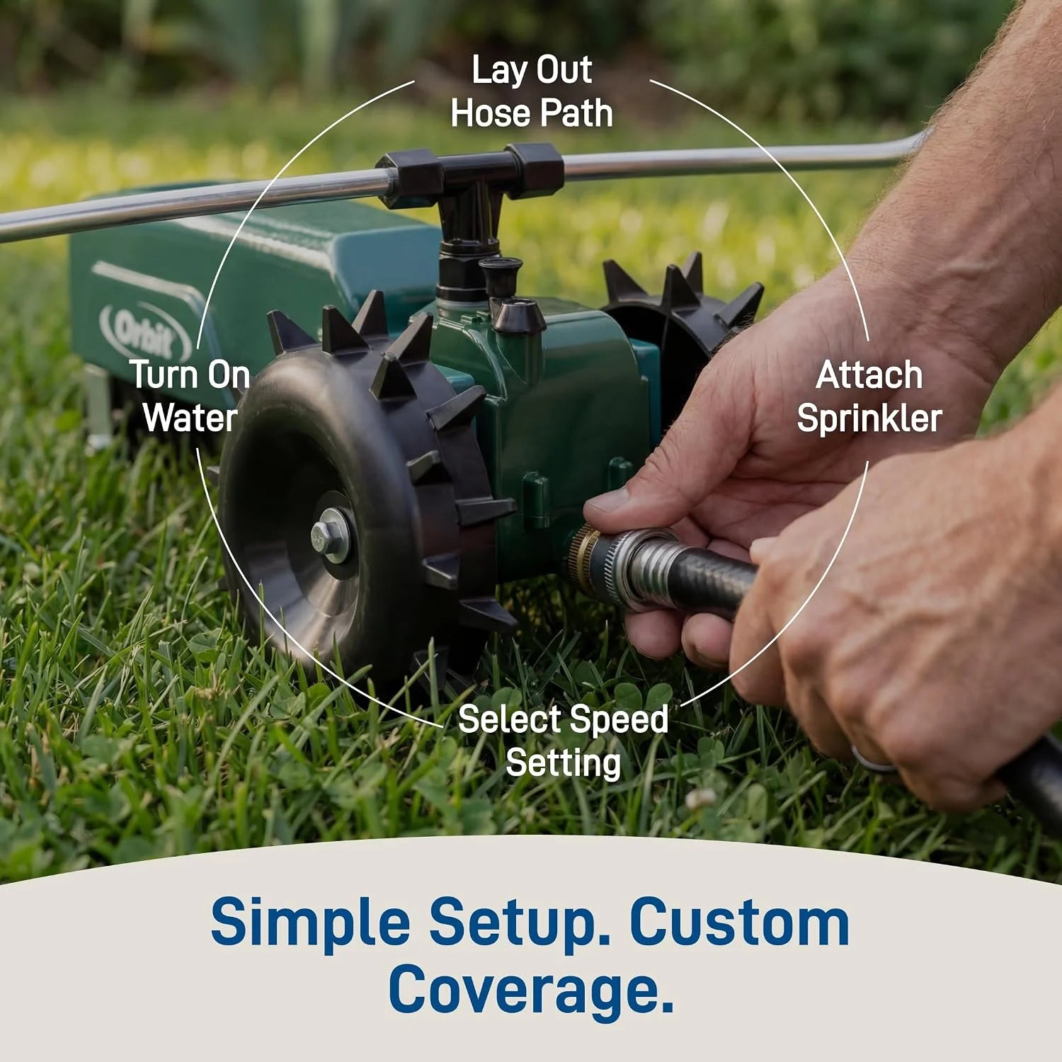 Lumi Discount Orbit Traveling Tractor Water Sprinkler, Self-Propelled Traveling Sprinkler for Wide Lawn Coverage - Image 8