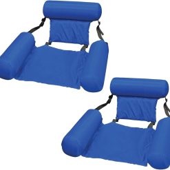 Discount 2-Pack Water Chair Inflatable Pool Float Lounges for Adults, Adjustable Reclining Water Chairs for Pool