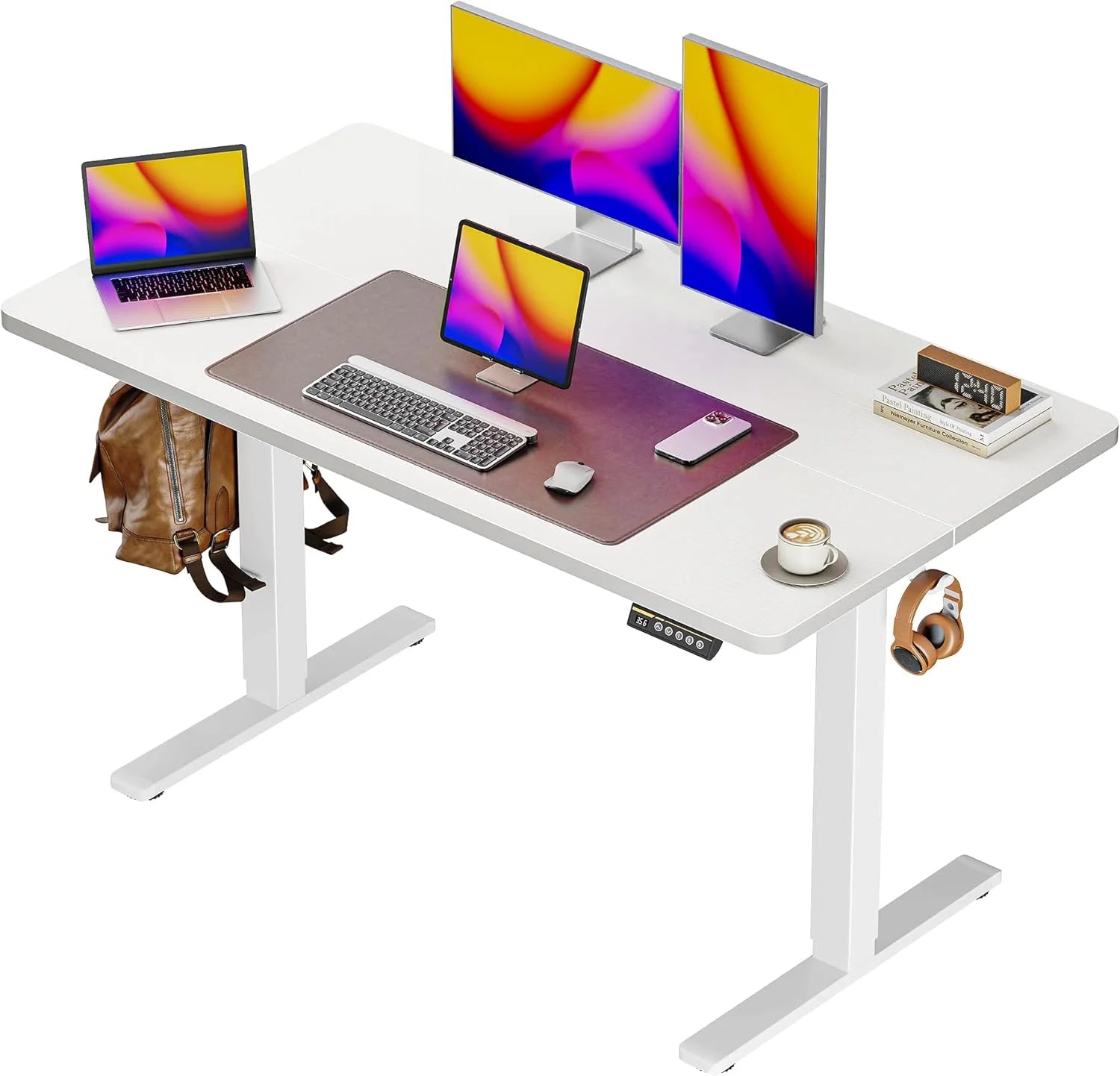 Discount 55 x 28 Large Electric Standing Desk, Height Adjustable Computer Desk, 27.6 Deep Desktop - Image 21