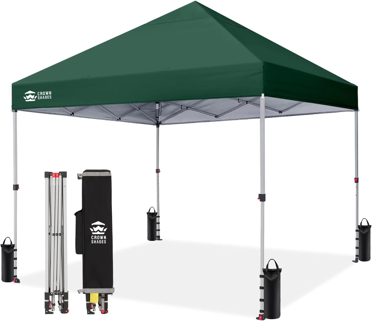 Discount CROWN SHADES 10×10 Pop Up Canopy, Patented CenterLok One Push Tent Canopy, 8 Stakes, 4 Ropes (10×10 - Image 31